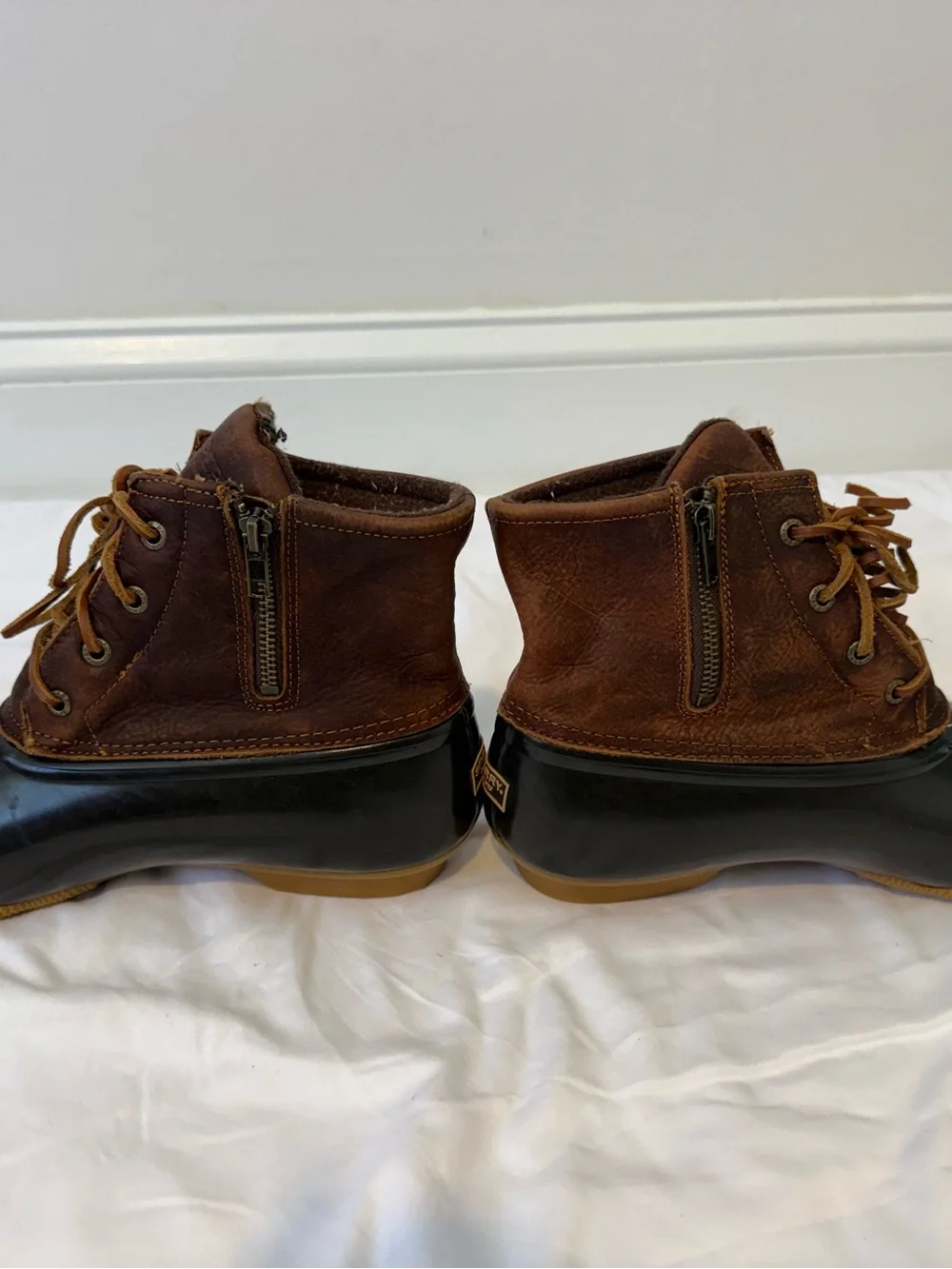 Sperry Women’s Size 11 Brown Leather Black Duck Boots Waterproof